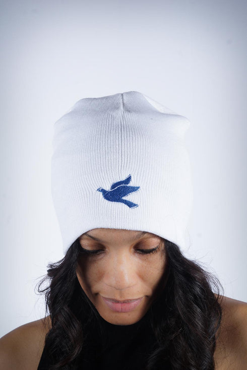 Forever Finer skullie beanie, white