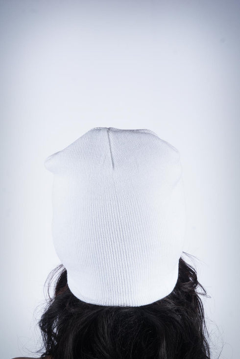 Forever Finer skullie beanie, white