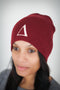 ∆ skullie beanie, crimson