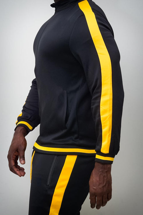 Run The Yard track jacket, black/gold