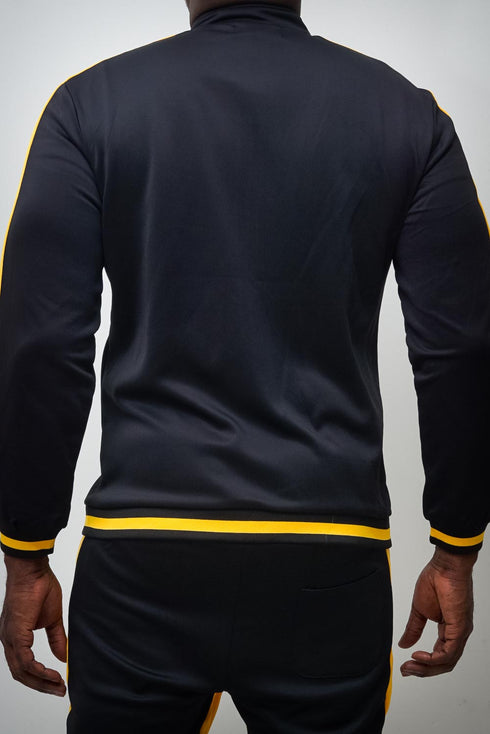Run The Yard track jacket, black/gold