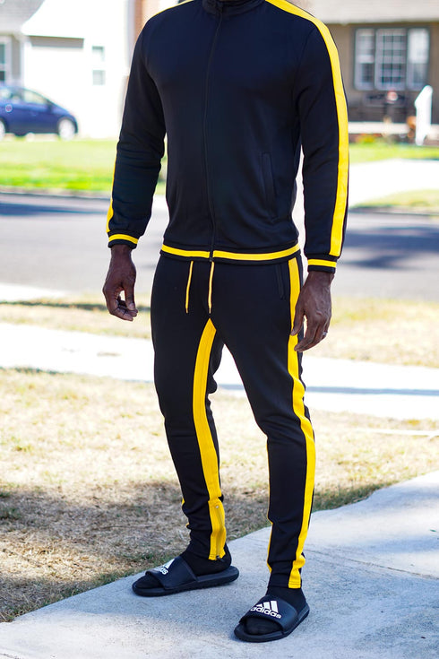 Run The Yard track jacket, black/gold