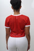 Main Breeze cropped jersey ringer, red/white