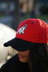 Uplifting cap, red/black