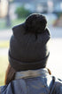 Δ pom-pom beanie, black