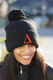 Δ pom-pom beanie, black