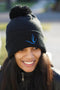 Peace Dove pom-pom beanie, black