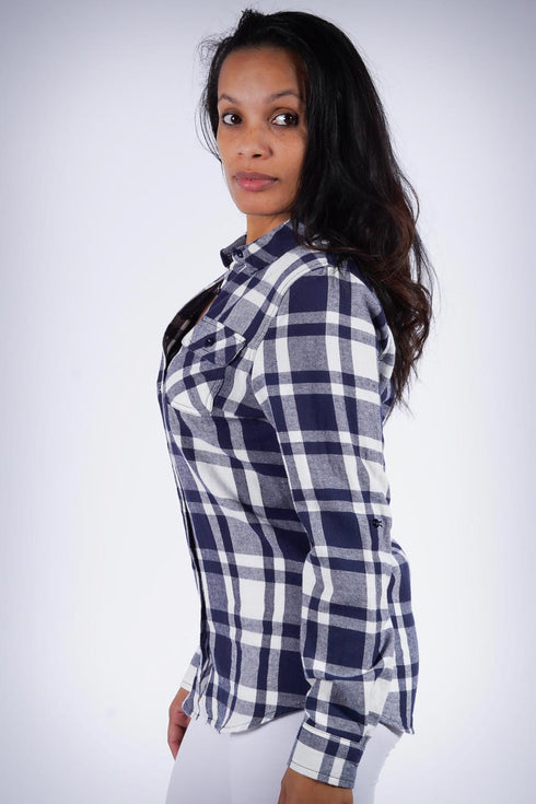 Down South flannel shirt, blue/white