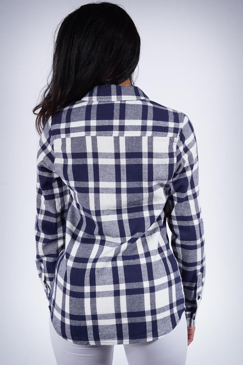 Down South flannel shirt, blue/white