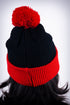 ∆ pom-pom beanie, black/red