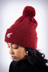 High Goals pom-pom beanie, crimson