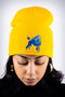 Frenchie Poodle skullie beanie, gold