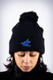 Forever Finer pom-pom beanie, black