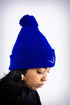 Peace Dove pom-pom beanie, blue