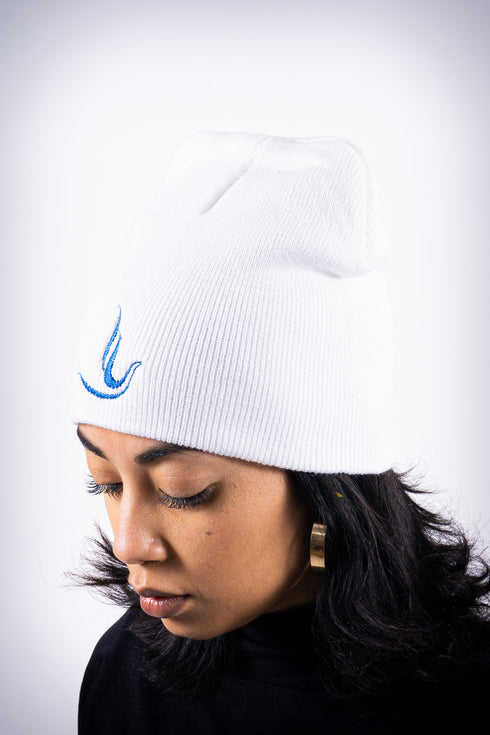 Peace Dove skullie beanie, white