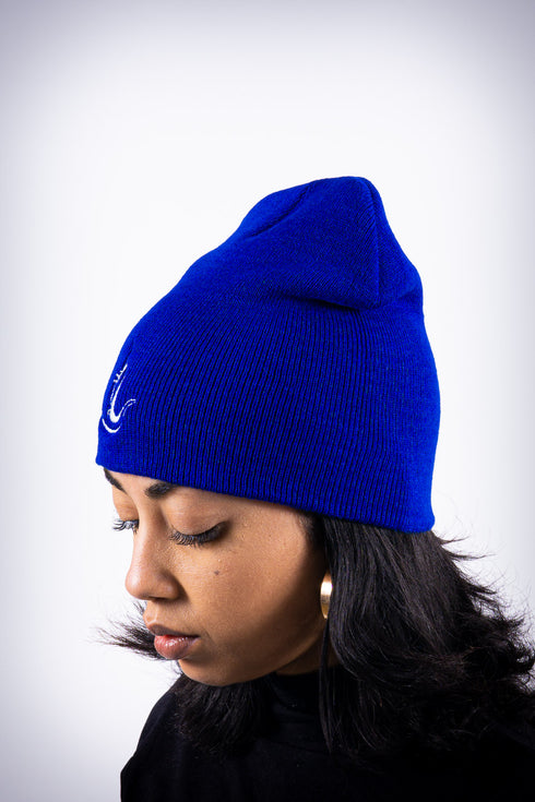 Peace Dove skullie beanie, blue