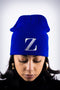Z for Zeta skullie beanie, blue