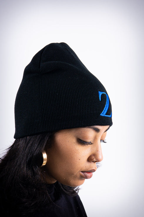 Z for Zeta skullie beanie, black