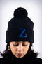 Z for Zeta pom-pom beanie, black