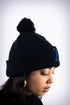 Z for Zeta pom-pom beanie, black