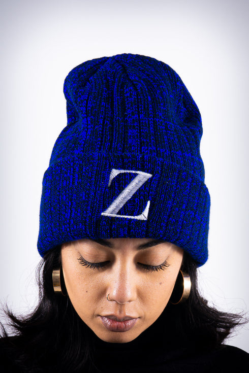 Z for Zeta beanie, blue rock