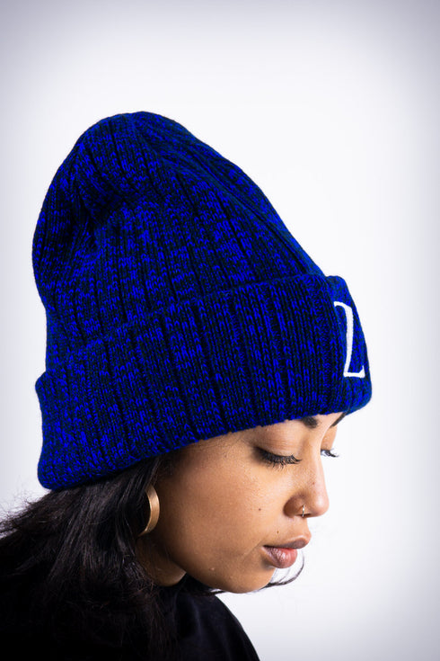 Z for Zeta beanie, blue rock