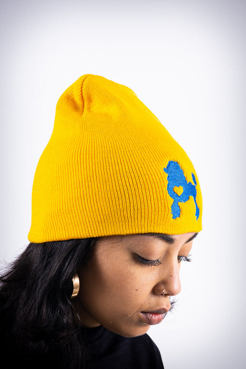 Poodles got Heart skullie beanie, gold