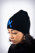 Poodles got Heart skullie beanie, black/blue