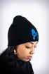 Poodles got Heart skullie beanie, black/blue