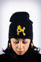 Poodles got Heart skullie beanie, black/gold