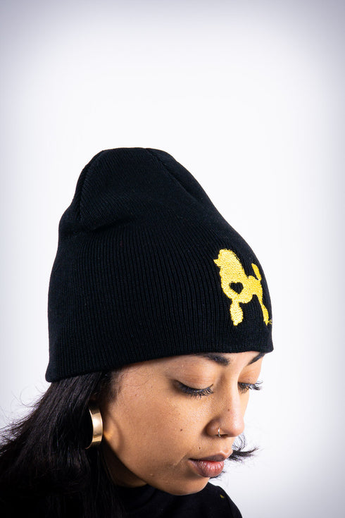 Poodles got Heart skullie beanie, black/gold