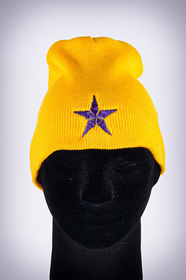 Star Dawg skullie beanie, gold