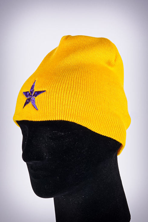 Star Dawg skullie beanie, gold