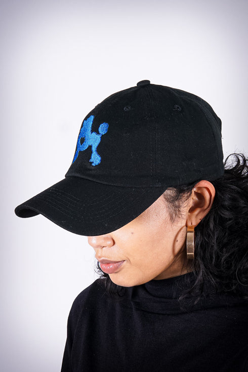Poodles got Heart polo dad cap, black/blue