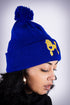 Poodles got Heart pom-pom beanie, blue