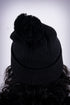 Poodles got Heart pom-pom beanie, black/gold