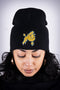 Frenchie Poodle skullie beanie, black