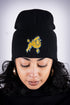 Frenchie Poodle skullie beanie, black