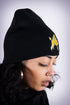 Frenchie Poodle skullie beanie, black