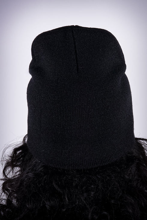 Frenchie Poodle skullie beanie, black