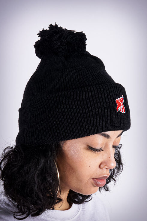 High Goals pom-pom beanie, black