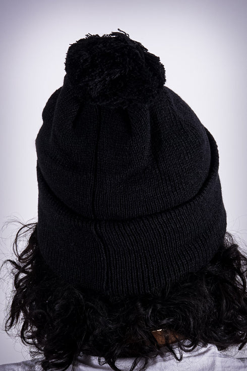 High Goals pom-pom beanie, black