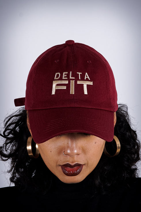 Delta FIT polo dad cap, crimson