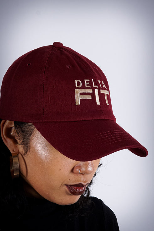 Delta FIT polo dad cap, crimson