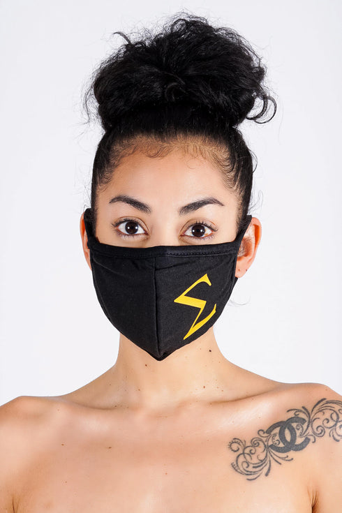 Protected! Σ (gold) mouth mask, black