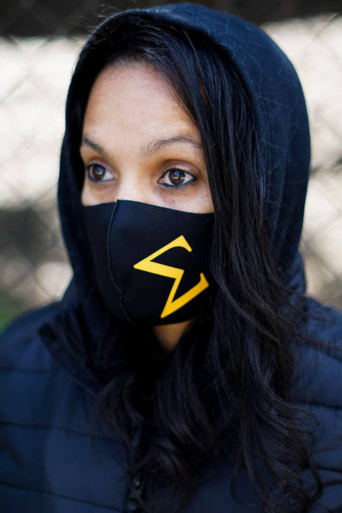 Protected! Σ (gold) mouth mask, black