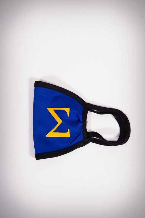 Protected! Σ (gold) mouth mask, blue