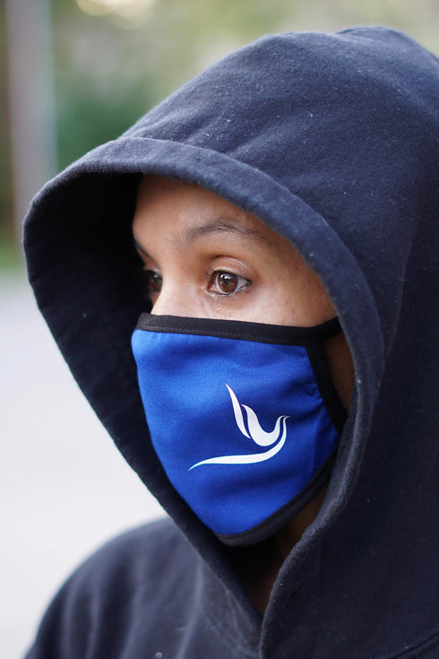 Protected! Peace Dove mouth mask, blue