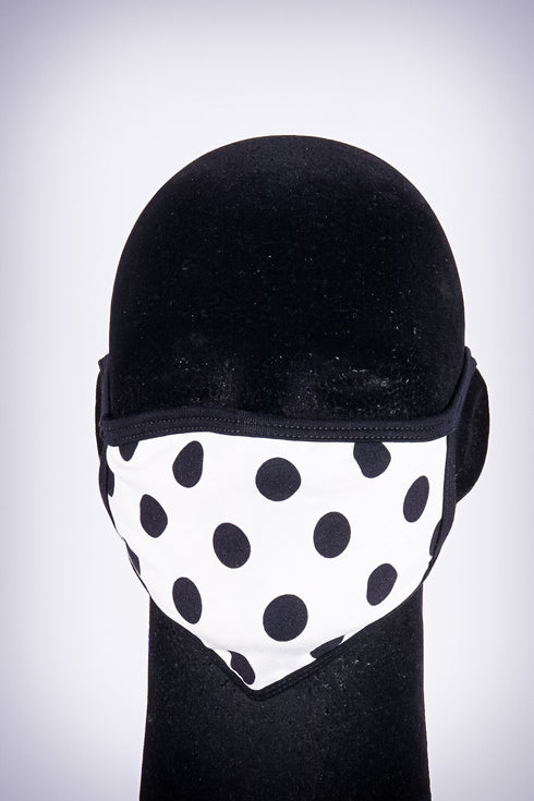 Covered! Polka mouth mask, white