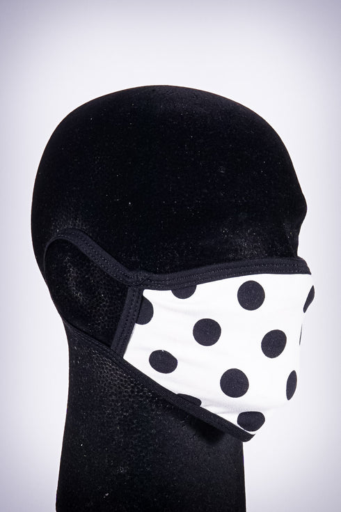 Covered! Polka mouth mask, white
